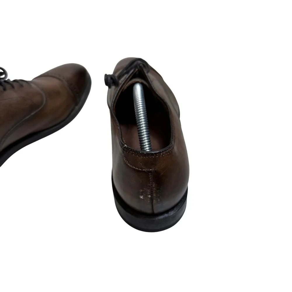Allen Edmonds Fifth Avenue Oxford Mens 7.5 Brown Leather Cap Toe Brogue Shoes
